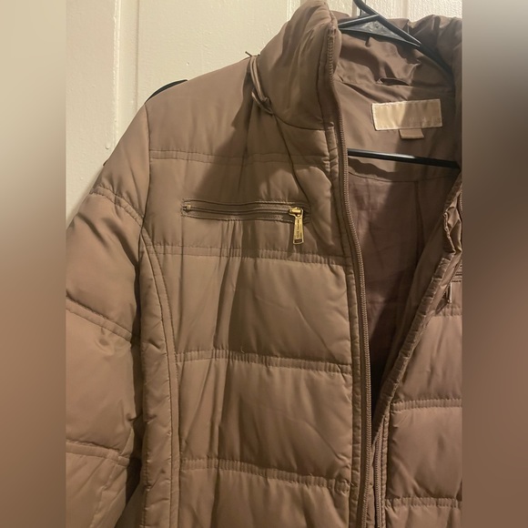 Michael Kors tan long puffer coat - Picture 3 of 8